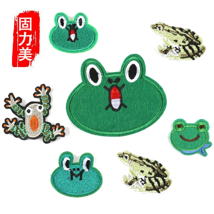 6 шт с мультипликационным принтом в виде зеленой лягушки глажение ПРИ патч для