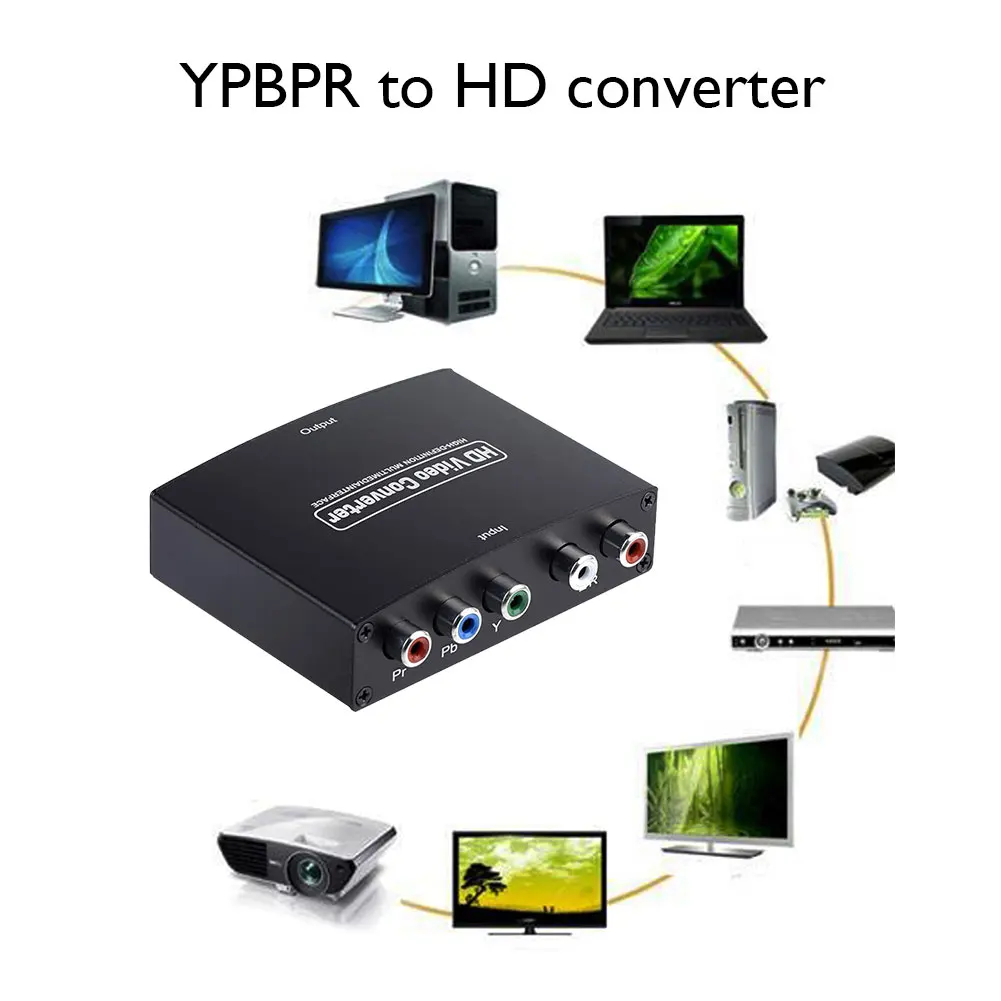 

1080P YPbPr R/L to HDMI Compatible Converter Video Audio Adapter RGB Component YPbPr Video Audio Converter Adapter for HDTV DVD