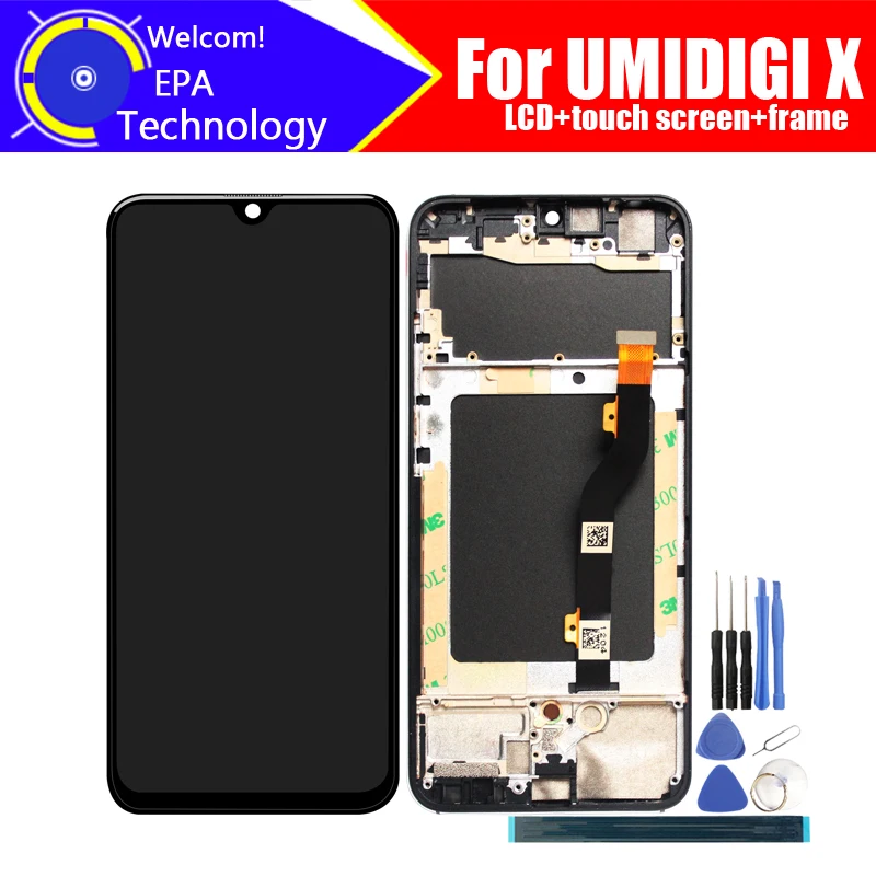 6 35 дюймовый ЖК дисплей UMIDIGI X + дигитайзер сенсорного экрана рамка в сборе 100%