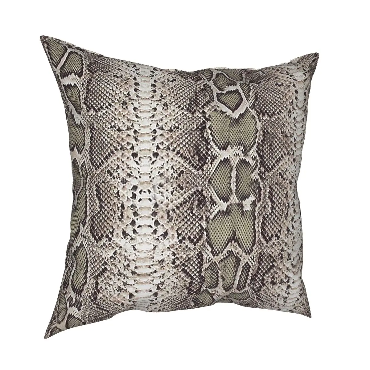 Наволочка из змеиной кожи квадратная полиэстера коричневого цвета с текстурой