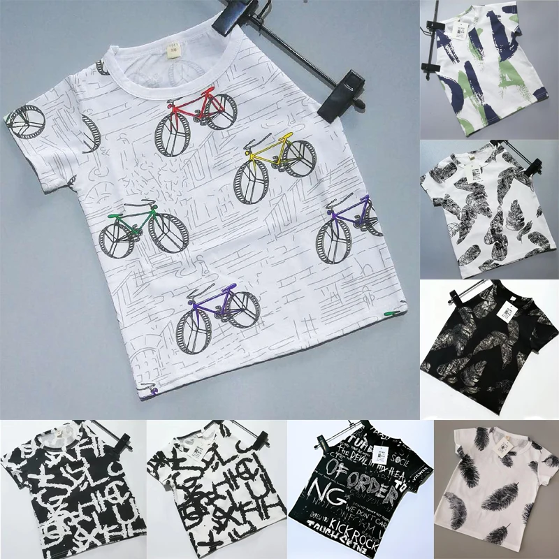 Футболка с короткими рукавами для мальчиков и девочек летняя футболка ясельного