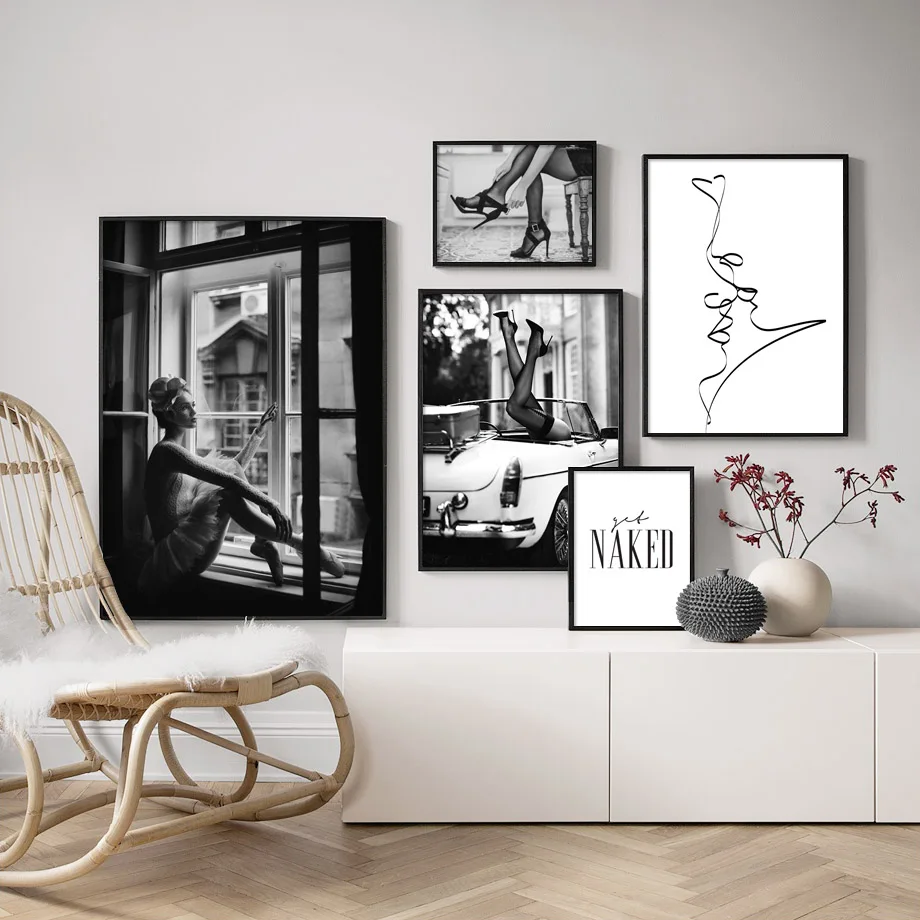 Балетные чулки для девочек рисование автомобиля настенная Картина на холсте