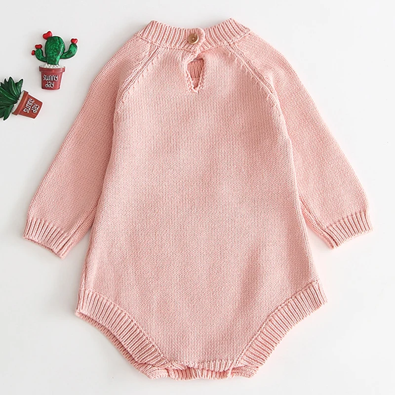 

Toddler Boy Romper Sweater Jumpsuit Knitted Baby Clothes Newborn Autumn Winter Baby Romper Pompom Cotton Baby Girl Romper