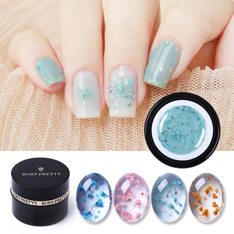 От BORN PRETTY цветочный УФ Гель лак красочные засушенные цветы для ногтей Лаки!