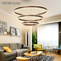 modern led chandelier circle 20 40 60 80cm rings ceiling chandelier lighting for living room dining room chandelier lamp