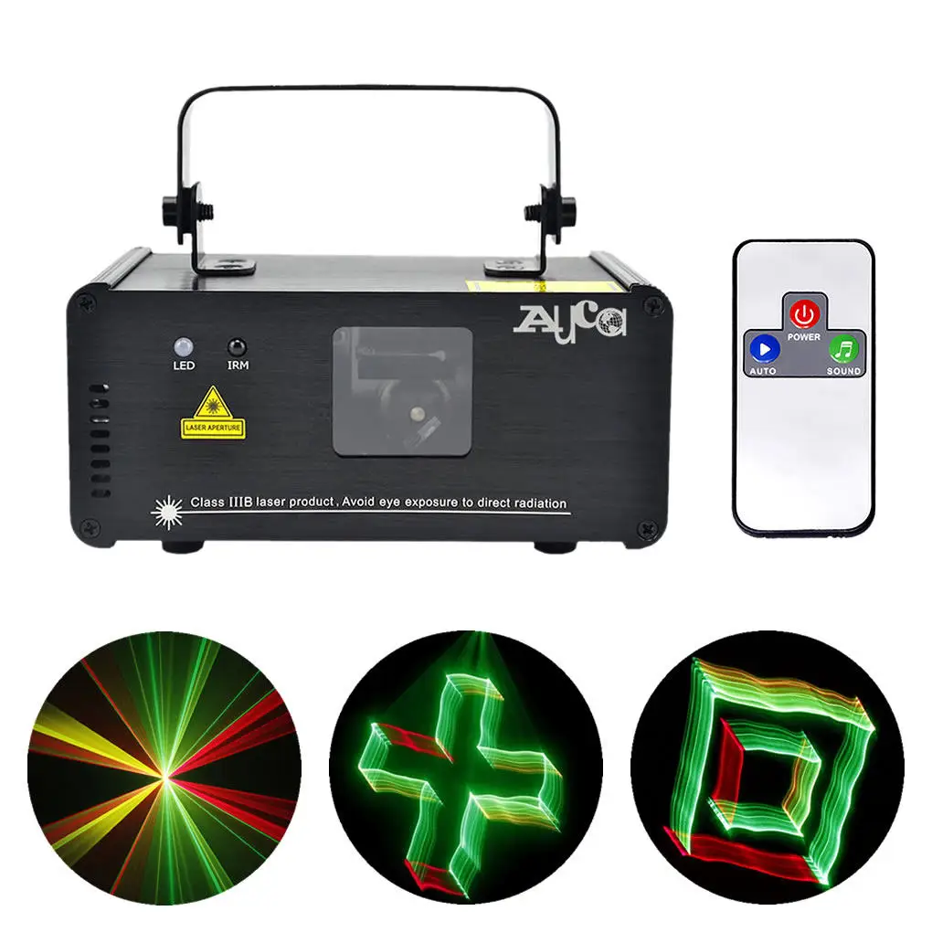 

AUCD Мини Портативный дистанционный 3D эффект DMX сканирование луча 250 МВт RGY Лазерное освещение для вечеринки диско DJ шоу светодиодный проектор...