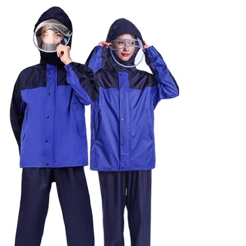 Длинный прозрачный дождевик для взрослых водонепроницаемый с капюшоном женщин и