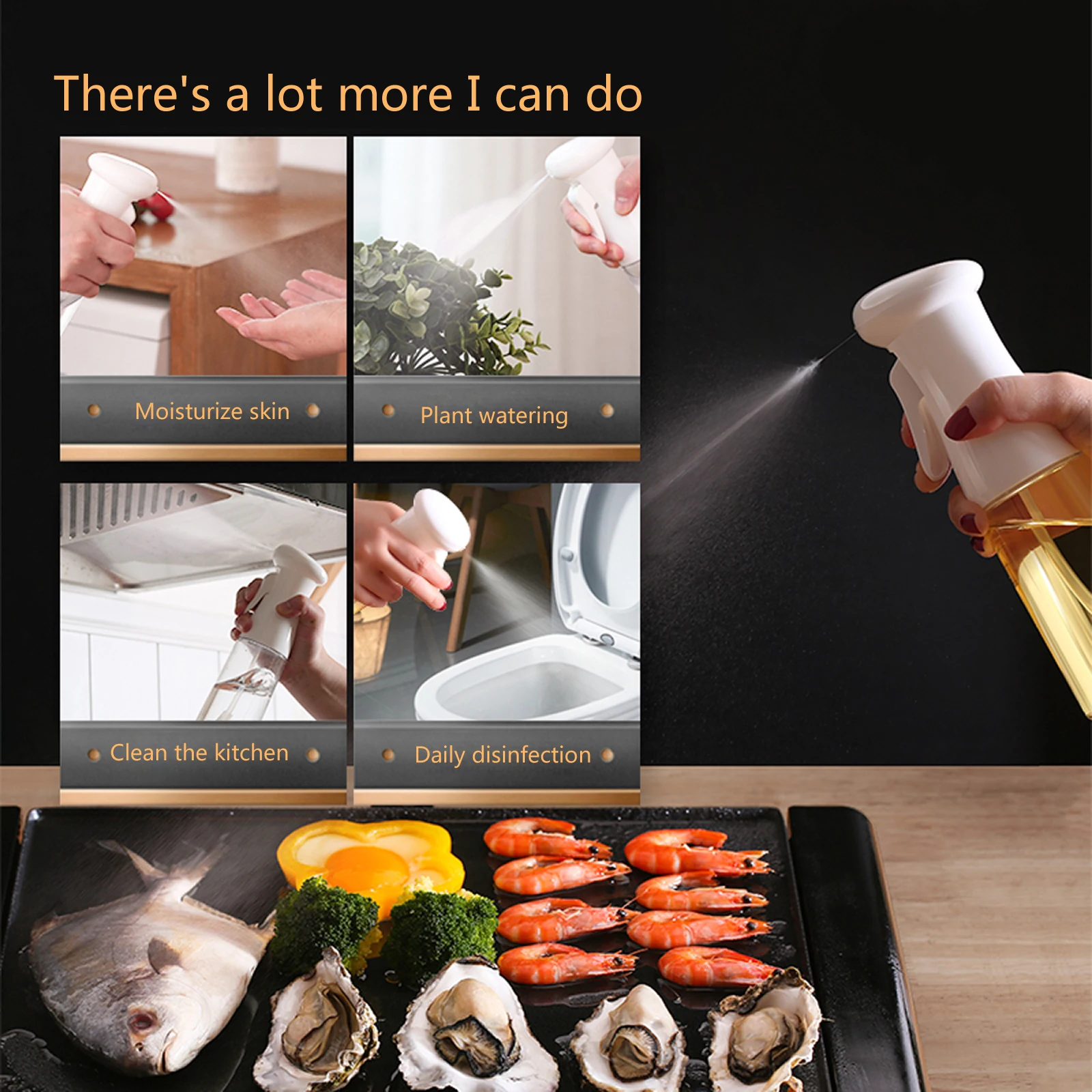 210ML Oil Spray Bottle Home Portable Transparent Liquid Dispenser For Vinegar Black/White Kitchen BBQ Tools |