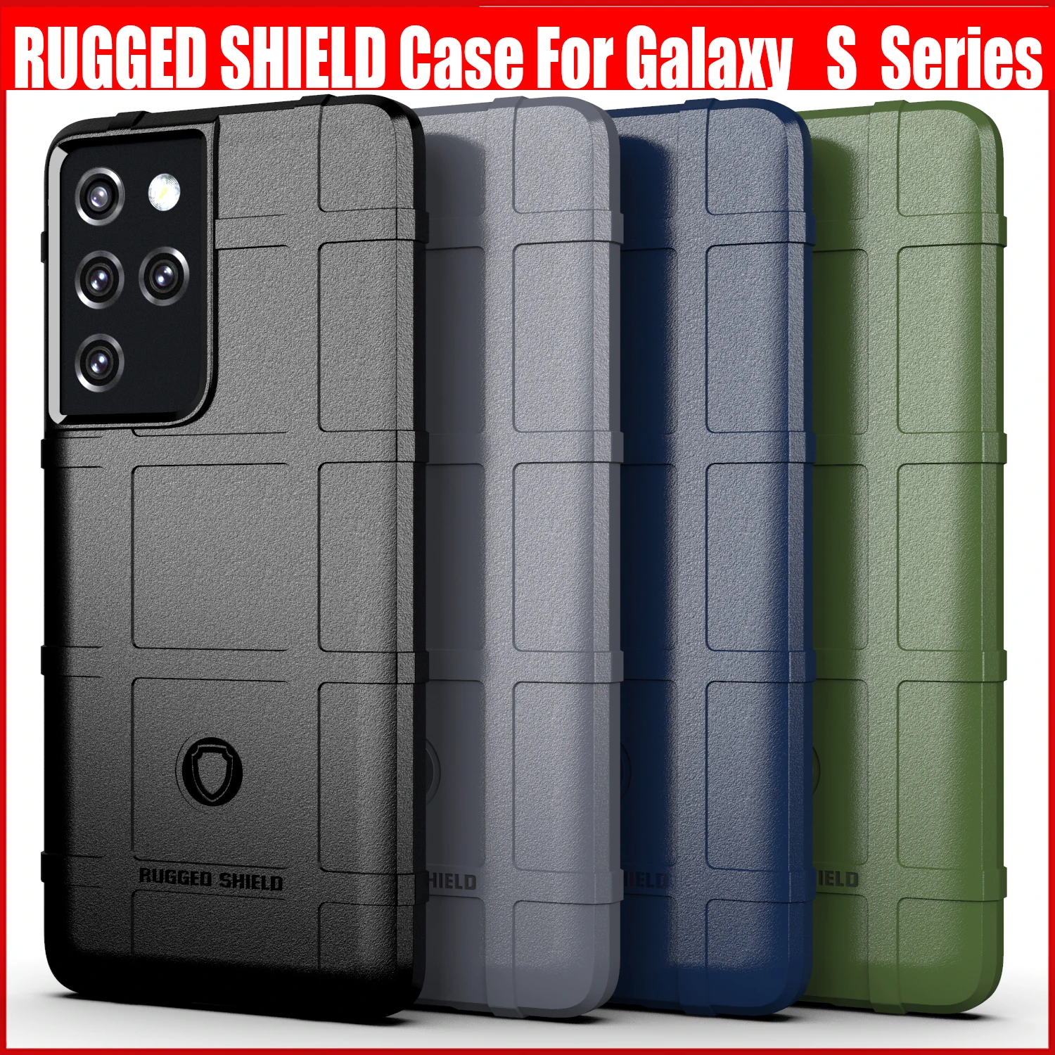 

RUGGED SHIELD Rugged Phone Case For Samsung Galaxy S21 S20 S10 S9 S8 Plus Ultra FE Lite Back Cover Protective Case