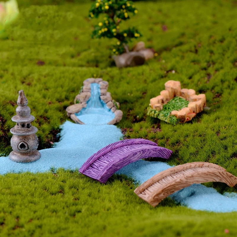 Moss Micro Landscape Antique Resin Scene Ornament Chinese Style Lighthouse Pool Bridge Fish Tank Aquarium Decoration Accessories | Дом и сад