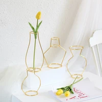 gold retro iron line table flowers vases nordic decoration home metal plant holder nordic styles flower vase home decor