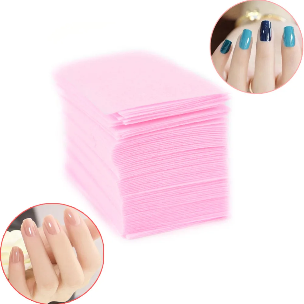 

100 Pcs Pink Lint-Free Wipes All For Manicure Nail Polish Remover Pads Paper Nail Cutton Pads Manicure Pedicure Gel Tools
