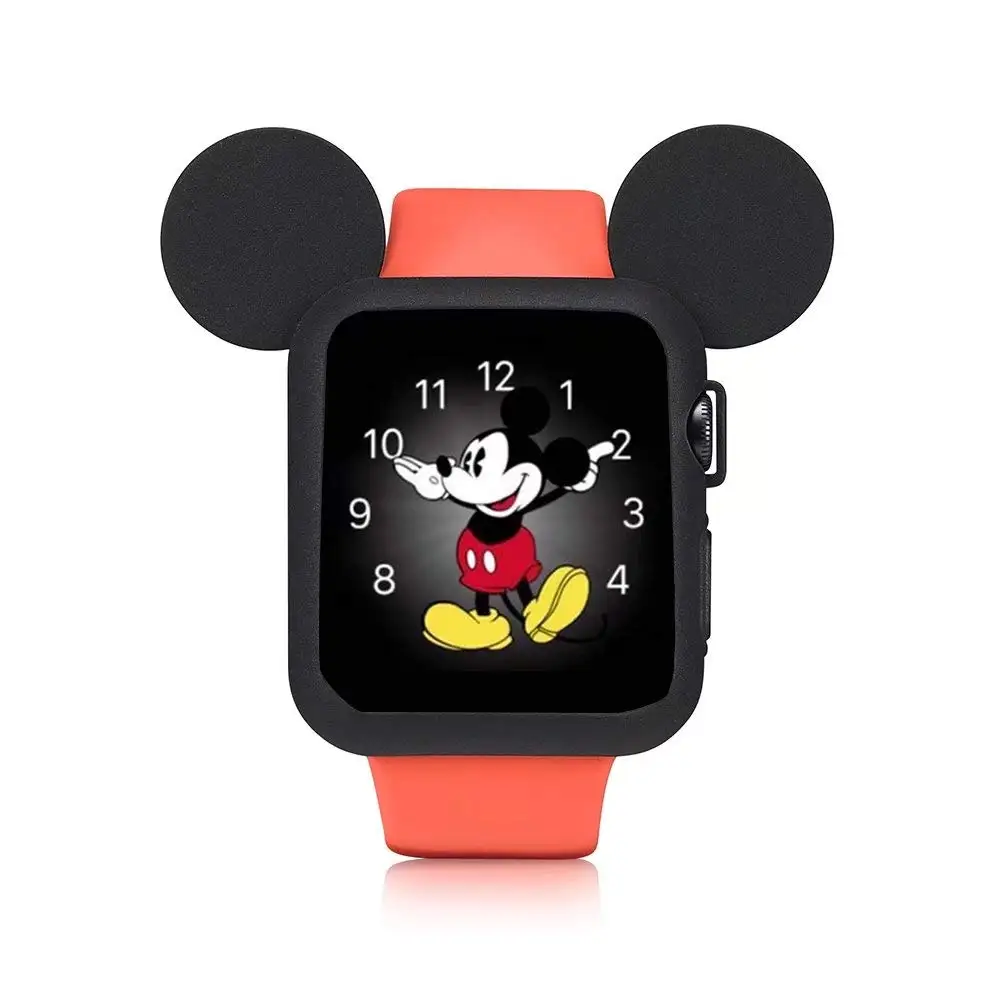 Прекрасный силиконовый чехол с Микки для Apple Watch, чехол серии 4 44/40 мм, Мягкий защитный чехол с рисунком для iWatch 3 2 1 38 мм 42 мм