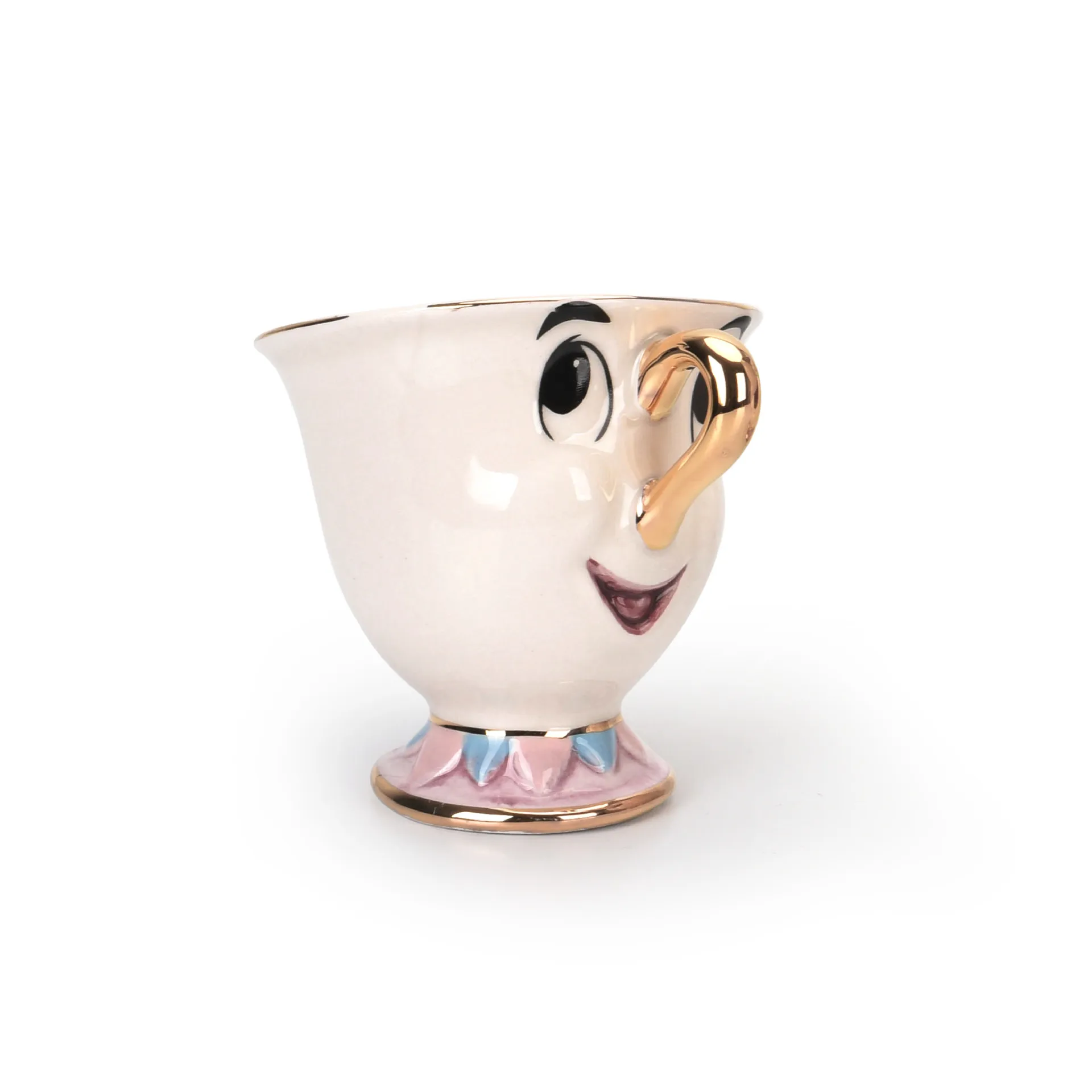 1 Pcs White Cup Белый/синий стиль мультфильм Красавица и Чудовище кружка и чайник Миссис Поттс чип чайный горшочек, чашка один набор прекрасный Рождественский подарок для друга - Цвет: 1 Pcs White Cup