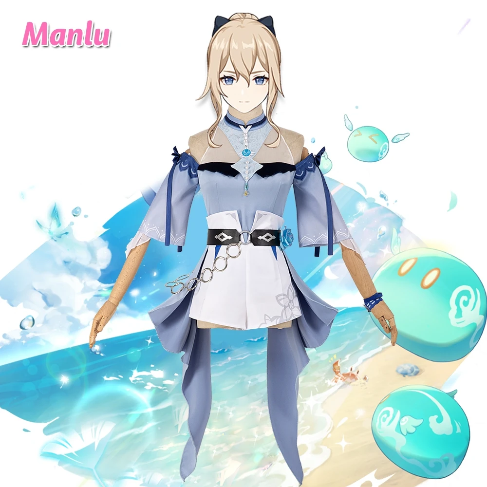 

Genshin Impact Jean Cosplay Costume Sea Breeze Dandelion Swimsuit Skin Lovely Uniform Pool Party Summer Swimwear Women NEW