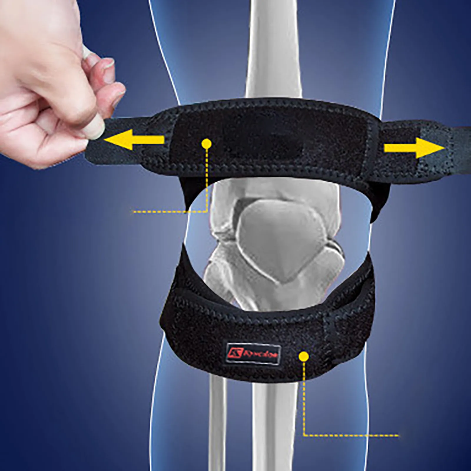 

Double Strap Knee Support Patella Tendon Brace Stabilizer Relieve Pain Belt Sports Protection Knee Pressure Tape Elbow Knee Pads