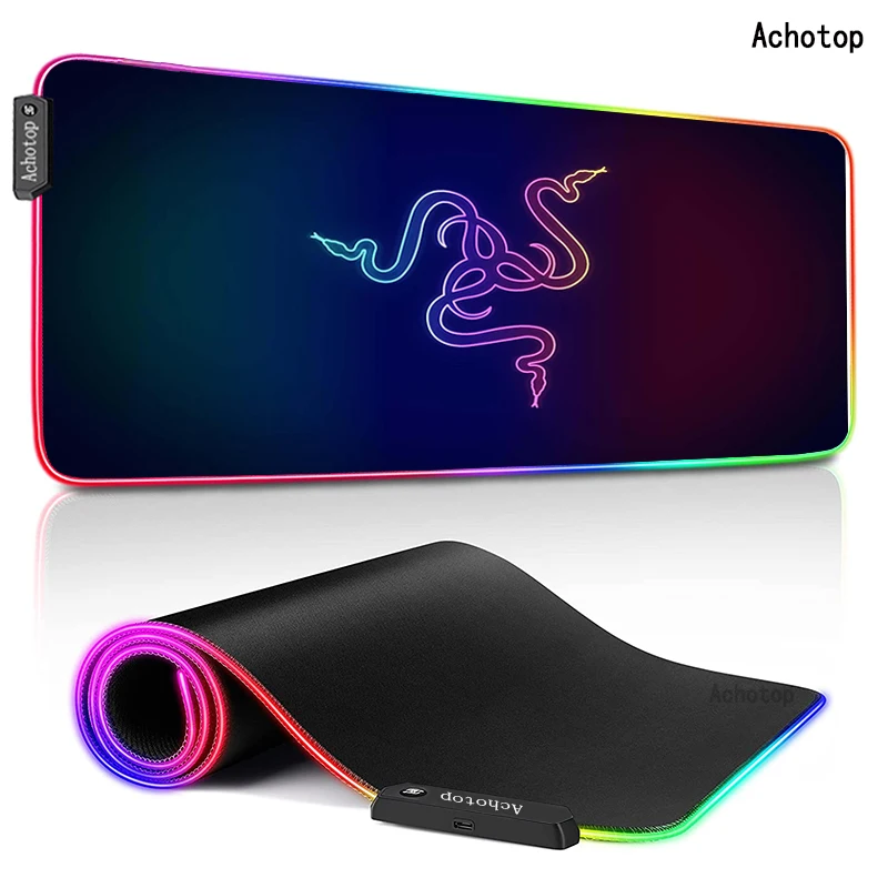 

Gaming Mouse Pad Razer Large Mouse Pad Gamer XXL Mouse Carpet Big RGB Mause Pad PC Desk Play Mat with Backlit Computer Mousepad