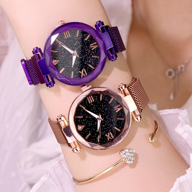 Часы женские кварцевые с магнитной застежкой люксовые наручные изображением