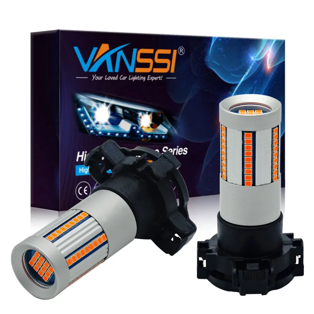VANSSI 2 шт. PY24W LED Canbus No Hyper Flash 5200 5200s 12190NA PY24WNA светодиодные сигнасветильник лампы без