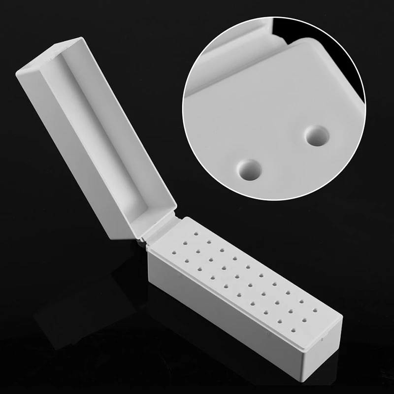 

Nail Drill Bits Holder Dustproof Stand Displayer Organizer Container 30 Holes Manicure Tools Acrylic Cover case Manicure Tools