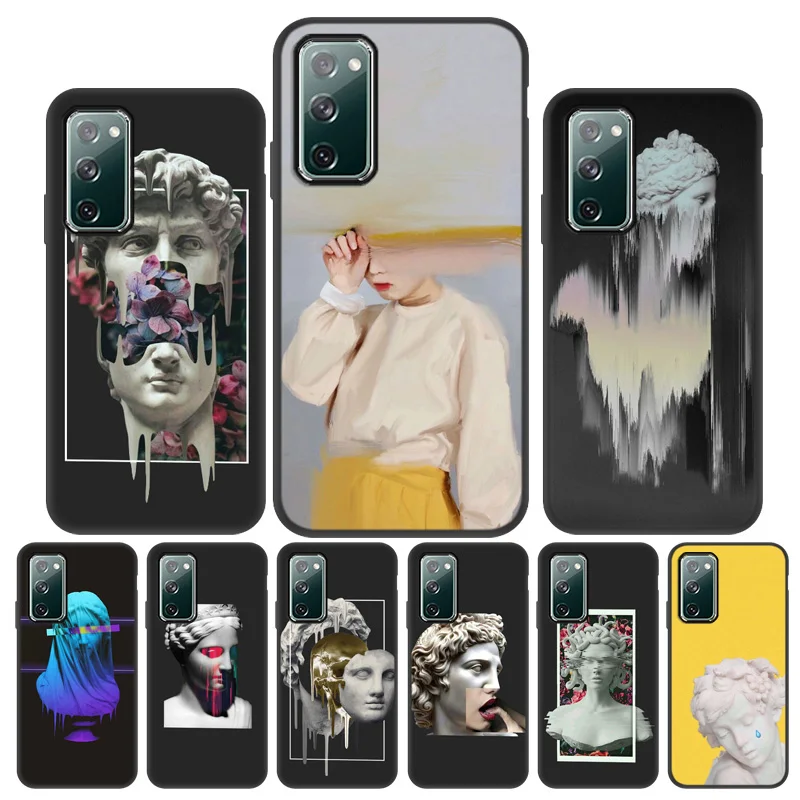 

Note20 Ultra Case For Samsung Note 20 Ultra 10 Plus 8 9 M51 M32 M31S M31 M30S M30 M20 M10 M01 Core Note10 Lite Art Statue Case