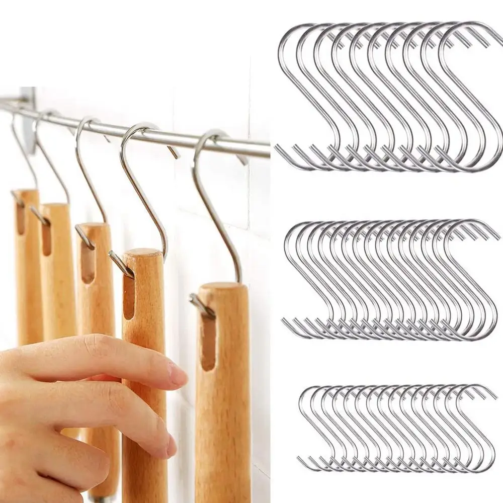 

10 шт., S-образные крючки для ванной комнаты