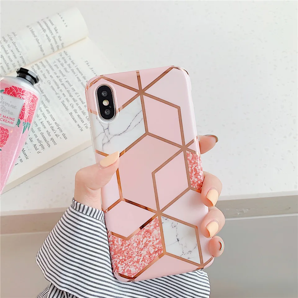 8 Синий, розовый, мраморный чехол для телефона Coque Funda, чехол для Apple iphone 10 Xs max, чехол s, XR, X, 8, 7 plus, 6, 6s plus, чехол для iphone 11 pro max - Цвет: 8