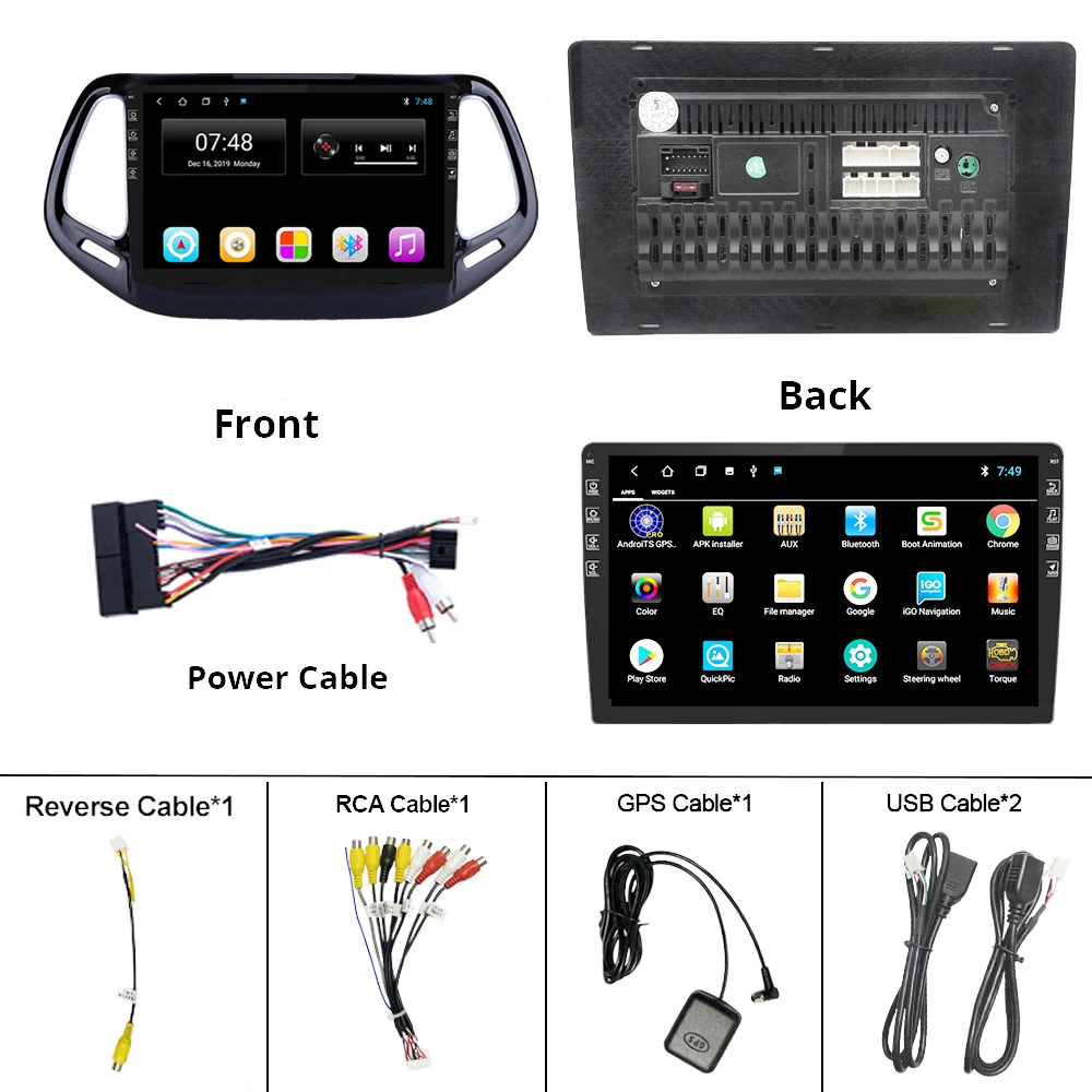 

2din Android 9.0 Car Radio For Jeep Compass 2017-2018 Car Muitimedia Video Player Navigation Gps Stereo Head Unit Dvd Player