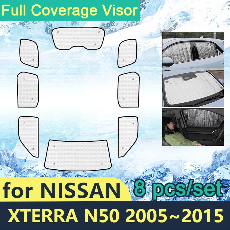 

Солнцезащитные козырьки для Nissan Xterra N50 2005 ~ 2015, автомобильные ветрозащитные аксессуары, козырек, боковая защита от солнца 2014 2013 2012 2011