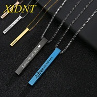 xidnt stainless steel necklace custom name necklace ladies rectangular personality custom nameplate girlfriend birthday gift