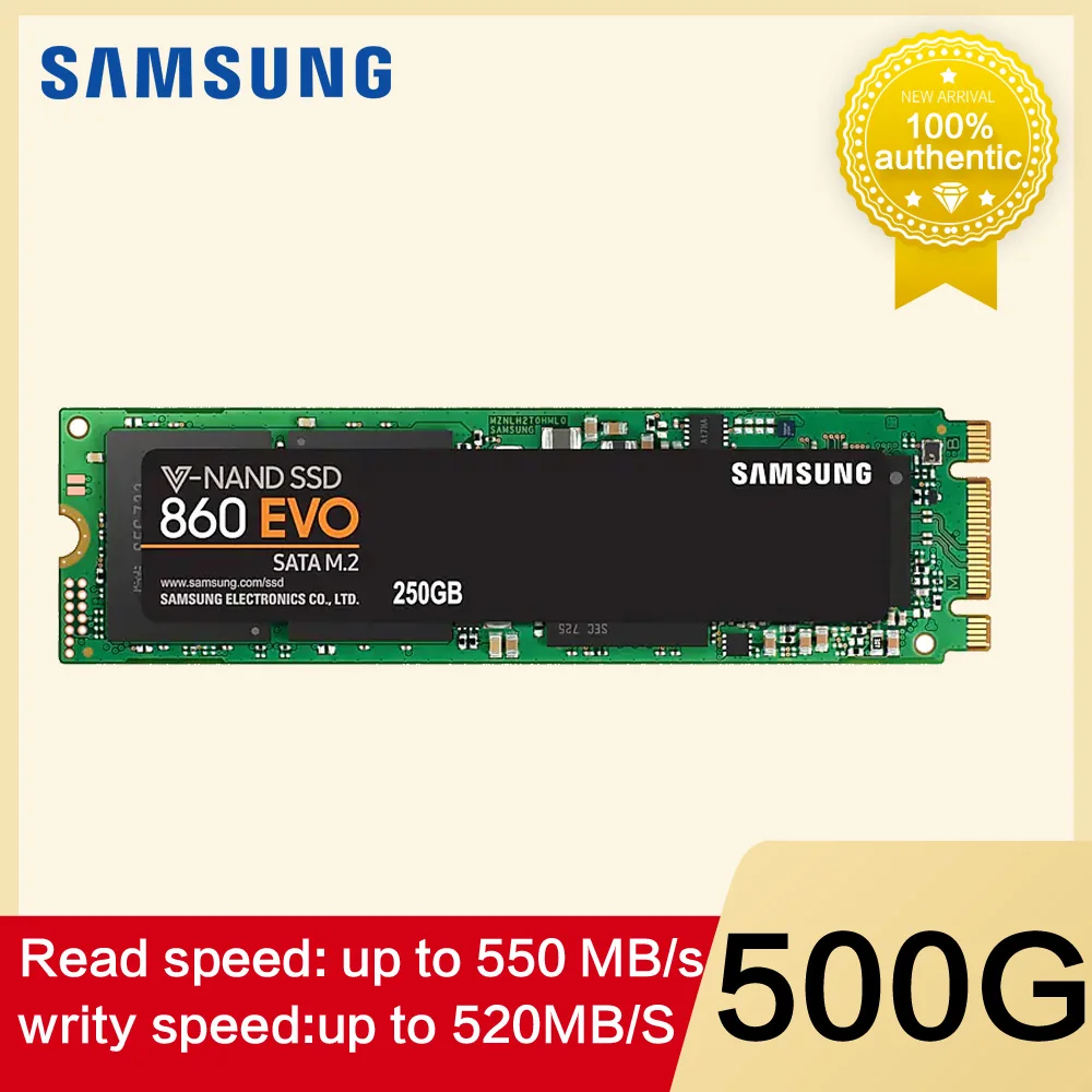 SAMSUNG SSD 860 EVO M.2 2280 SATA 250 ГБ 500 ГБ Внутренний твердотельный диск жесткий диск HDD M2 ноутбук Настольный ПК TLC PCLe M.2