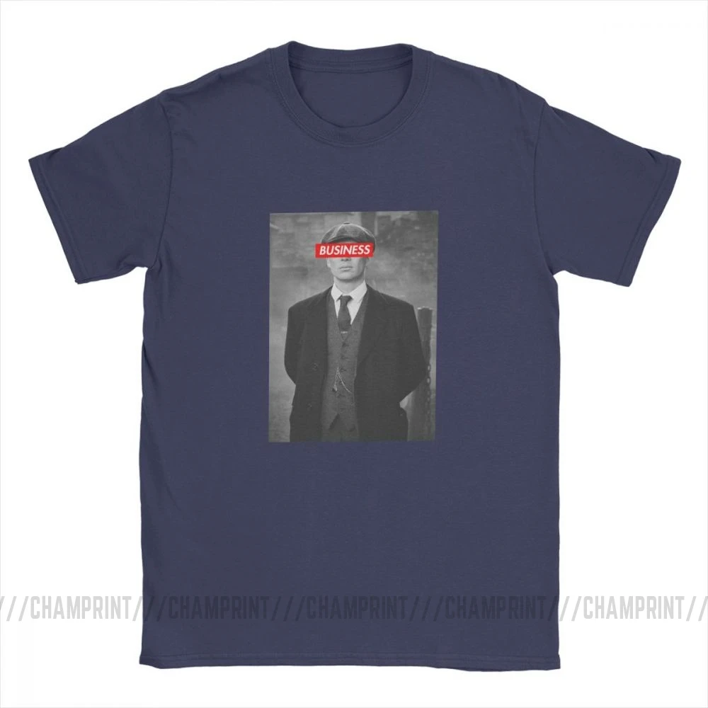 Peaky Blinders Мужская футболка Tommee Shelby винтажные хлопковые футболки с коротким рукавом и принтом Футболки с круглым вырезом Топы с принтом размера плюс - Цвет: Тёмно-синий