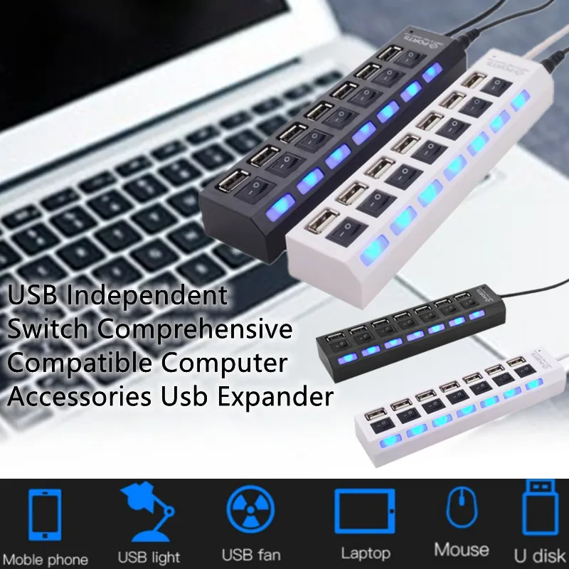 

USB Independent Switch Mobile Hard Disk Keyboard High Speed Comprehensive Compatible Hub Computer Accessories