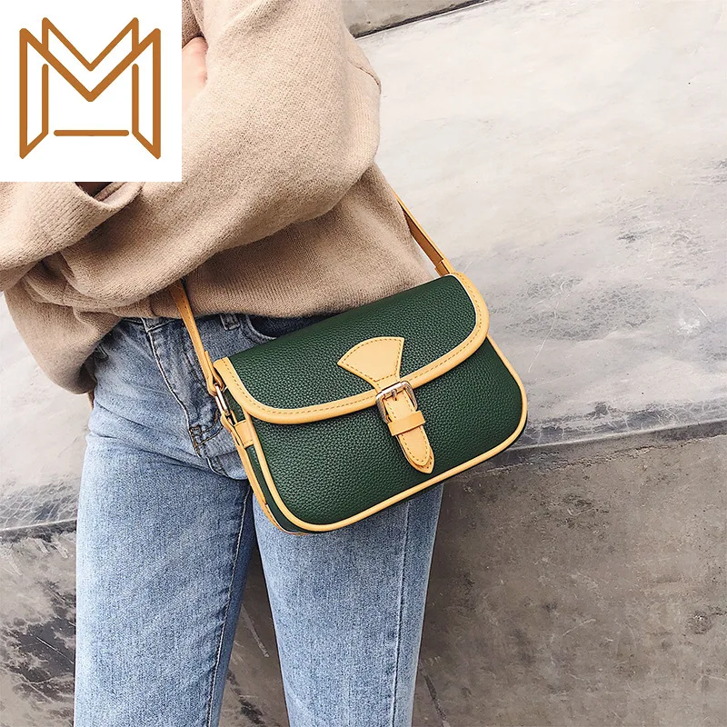 Bag Woman 2019 Solid Color Small Square Package Leisure Time Concise Single Shoulder Span |