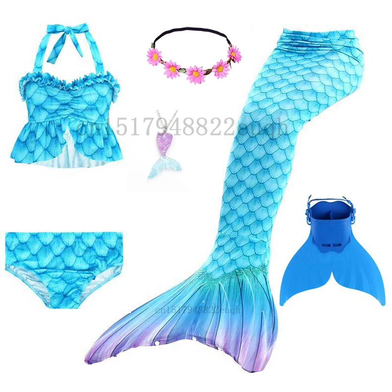 Женский костюм Русалочки для косплея купальный с хвостом и моноластами
