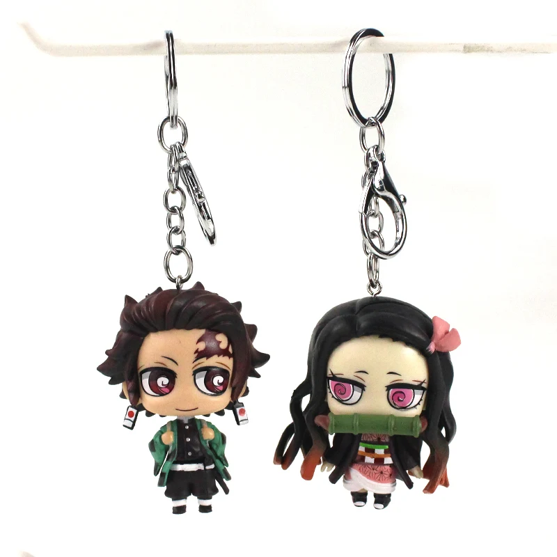 6 5 7 см 2 шт. комплект демон убийца Kimetsu без Yaiba версии камадо Tanjirou Nezuko Брелки ПВХ