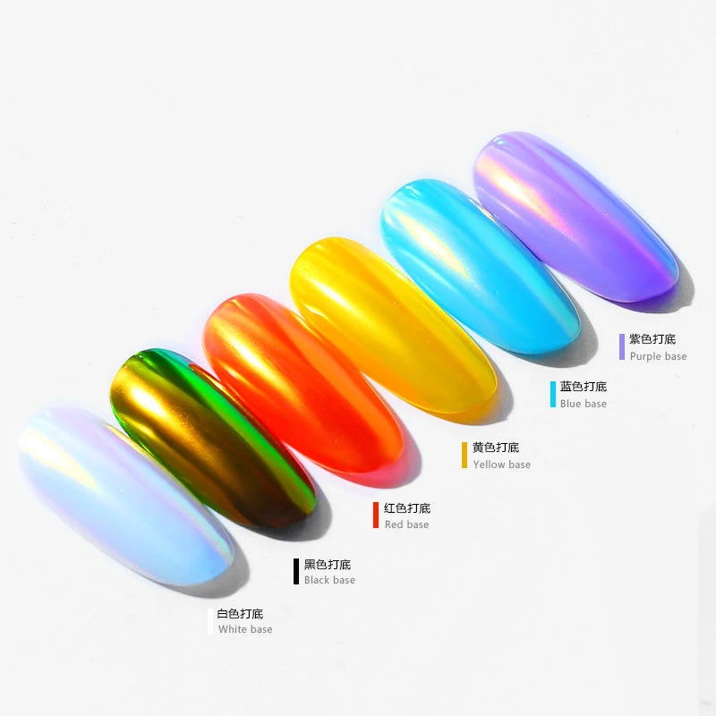 1 коробка Переливающаяся жемчужная оболочка пудра Хамелеон неоновый лак для
