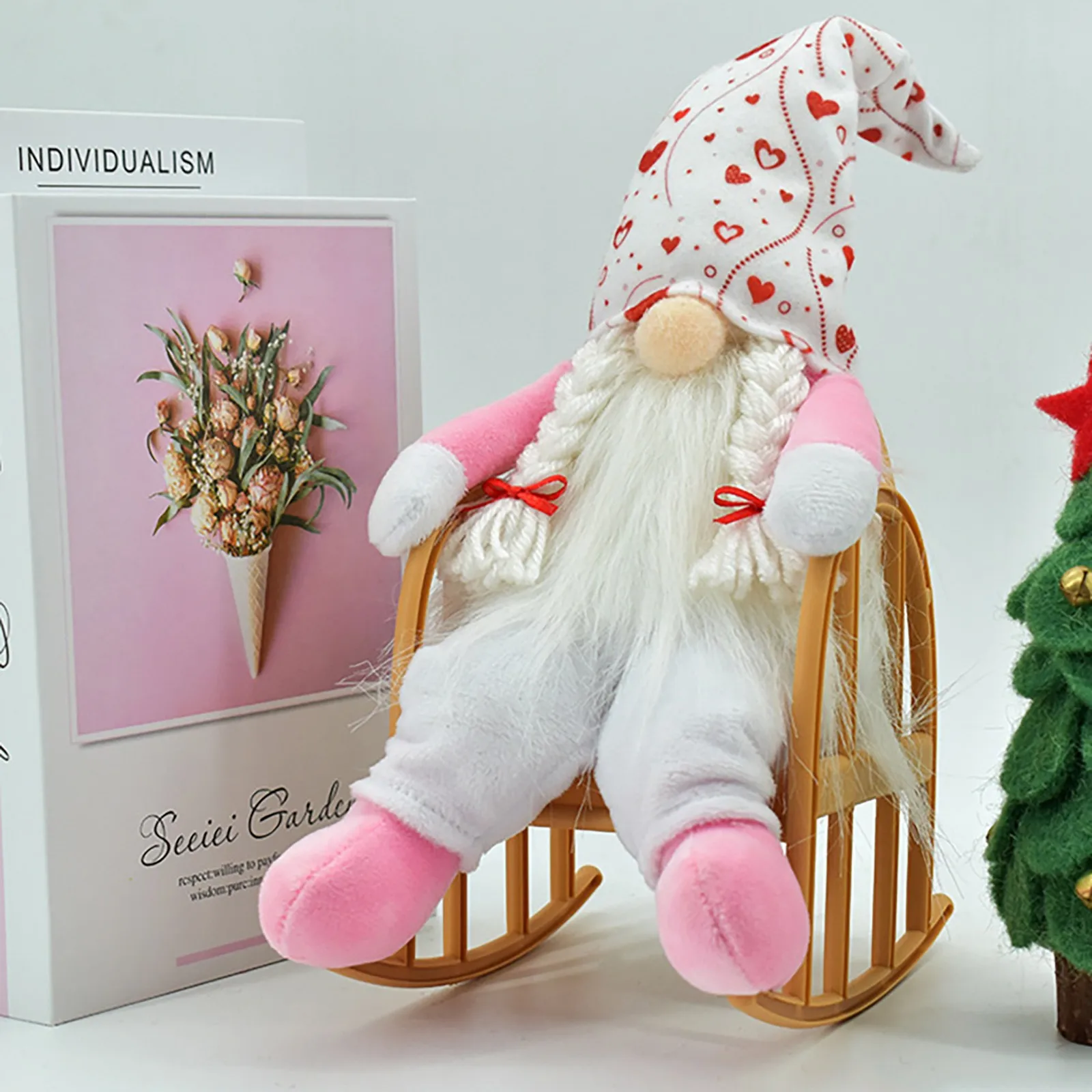 Карликовое кресло-качалка на День святого Валентина безликовое украшение для