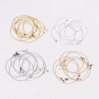 30pcslot 25 30 40 mm earwire hanging big round wire hoop earrings for diy dangle earring jewelry making accessories