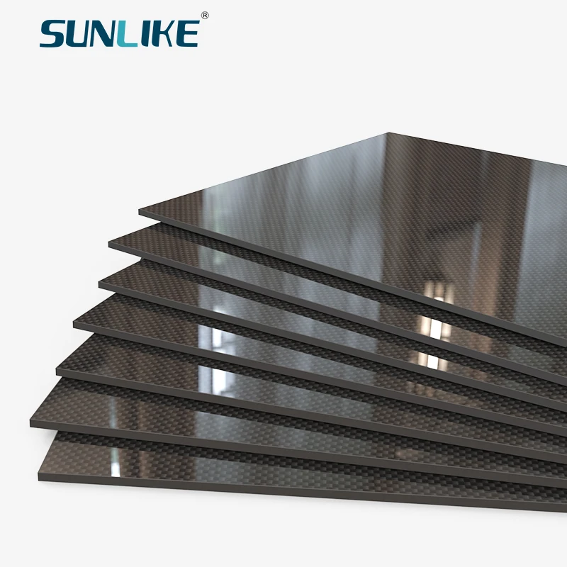 

245MM X 300MM Glossy Surface 3K Carbon Fiber Sheet Plate Panel 0.25mm to 6mm High Composite Hardness RC Model