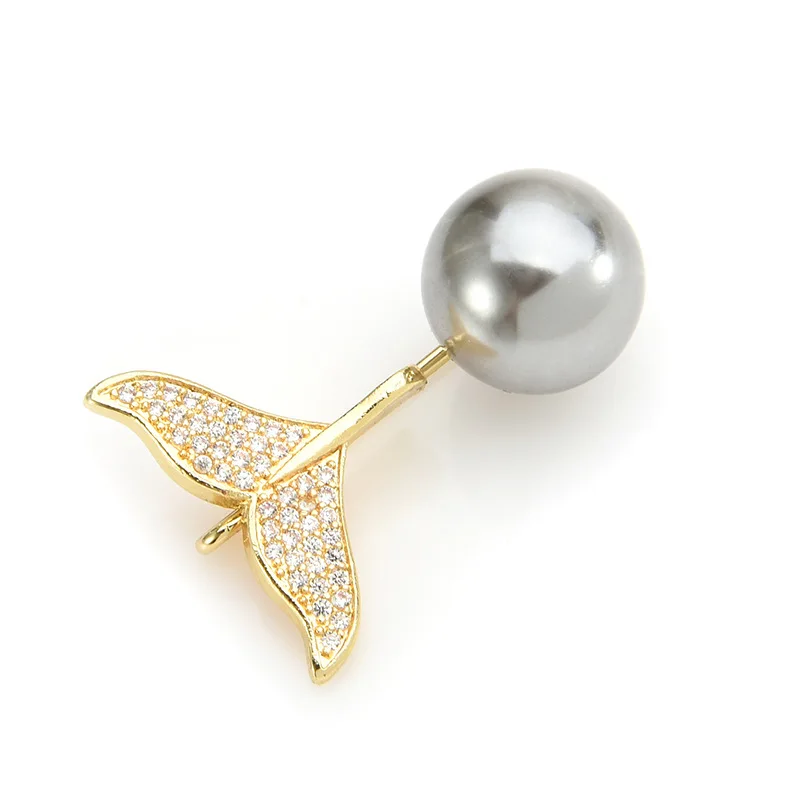 Анти блики хвост дельфина жемчуг Простой брошь с застежкой дикий темная Пряжка