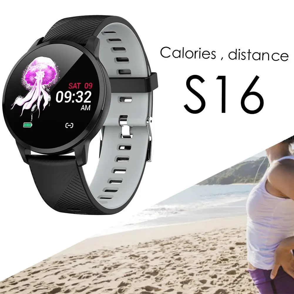 

Heart Rate Blood Pressure Monitor Pedometer Fitness Tracker IP67 Photo control Music Control Smart Watch Adjustable Length 120-2