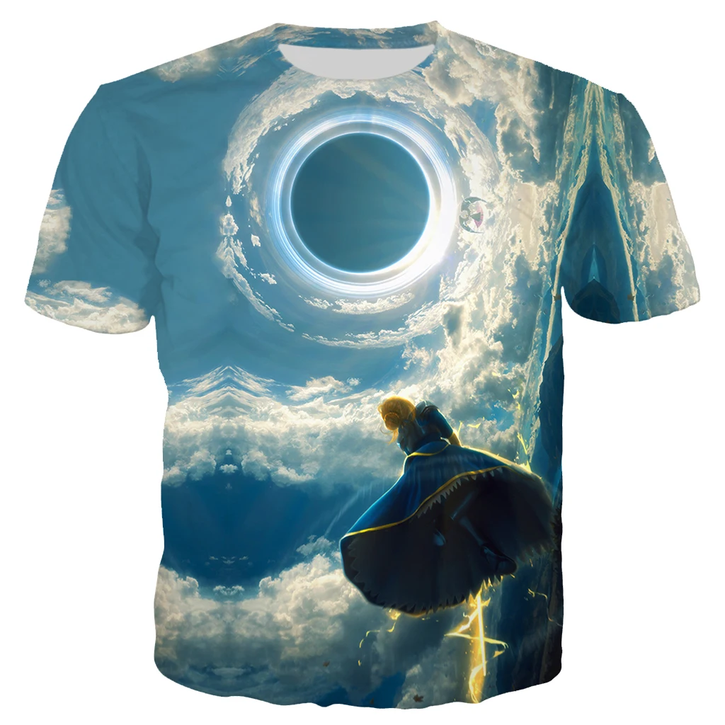 Аниме Fate Stay Night Футболка модная мужская одежда мультяшная футболка 3D принт