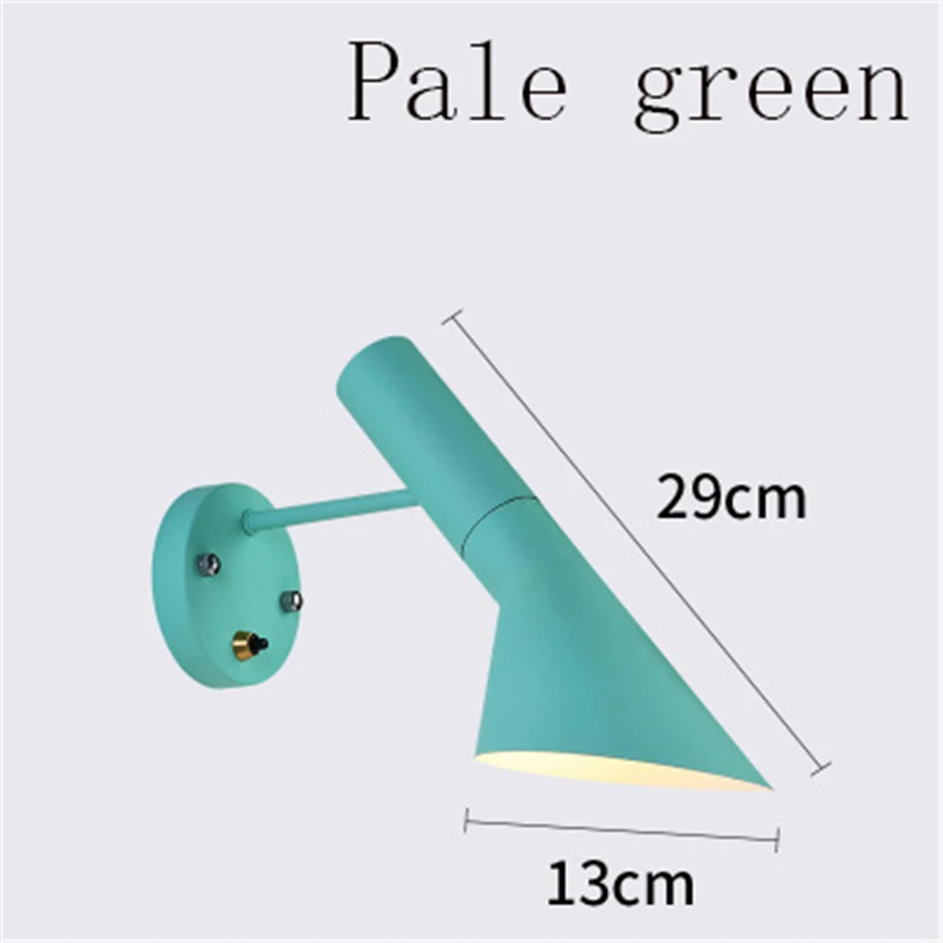 Pale green Современный Бра, светильник, настенный светильник, монтируемый прикроватный светильник для чтения, настенный светильник s, креативный AJ, настенный светильник для дома, Кухонный Светильник - Цвет абажура: Pale green