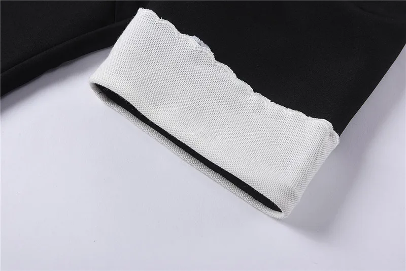 

2021 Spring and Summer New Baby Collar Splicing Short Sleeve Small Black Dress Slim Dress