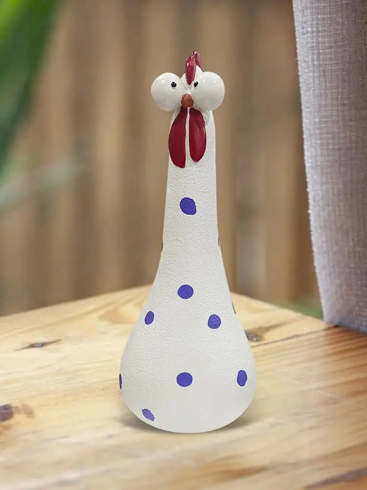 

Garden Chicken Statue Funny Long Neck Chicken Sculpture Resin Crafts Chicken Ornaments Indoor Outdoor Backyard Garden Art Decor