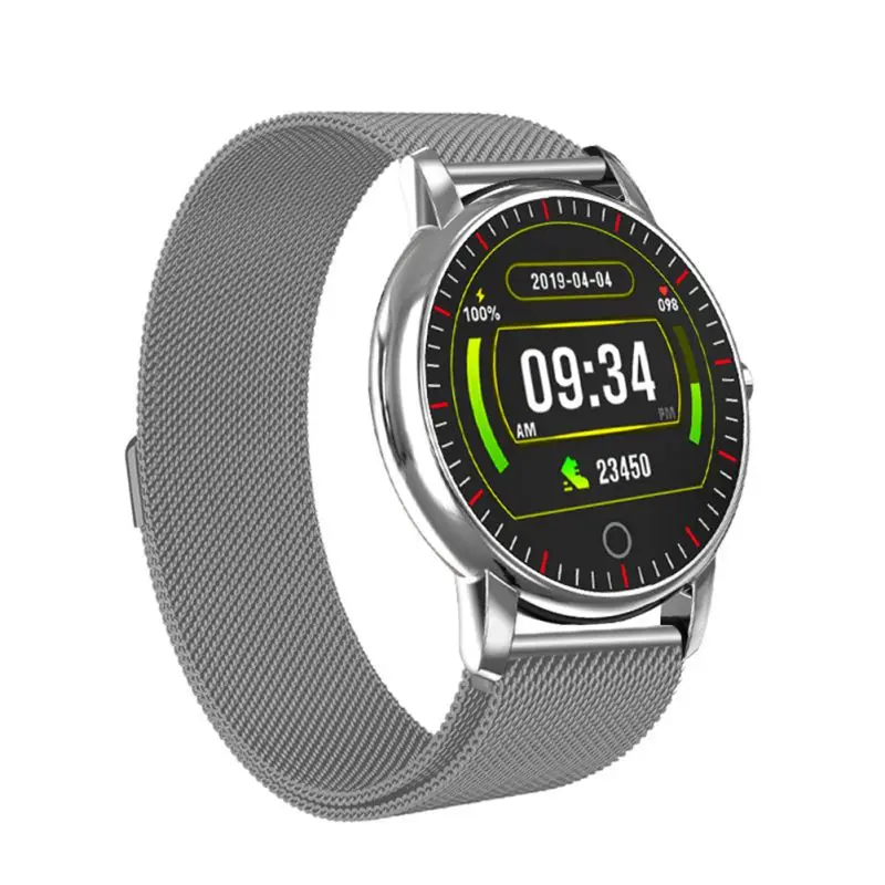 Round Screen Full Touch Wristband Fitness Tracker Blood Pressure Monitoring Smart Watchs New | Электроника