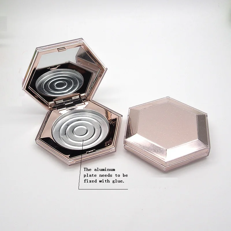 15 шт./партия Пустой компактный контейнер для пудры Шестигранная форма диаметр 54