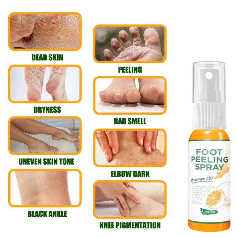 Спрей для пилинга ног антимикробный натуральный апельсин Подиатрия педикюр рук