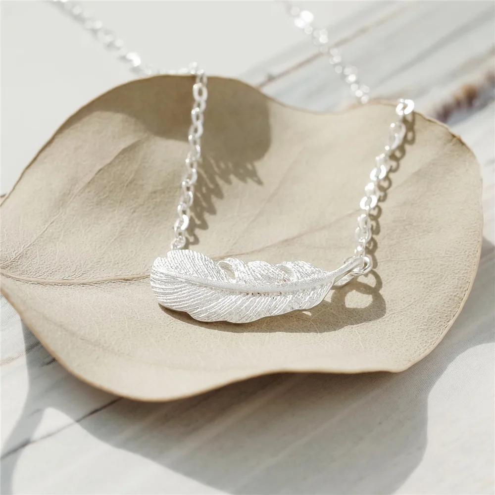 Женское колье с перьями и подвеской Flyleaf креативное ожерелье из стерлингового